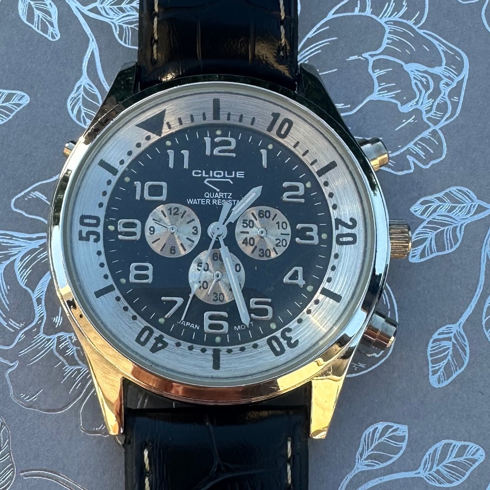 Chronograph Watch with Leather Strap